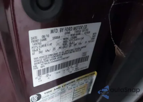 2011 Ford Expedition Xlt из США, поврежденный, VIN 1FMJU1H59BEF00187